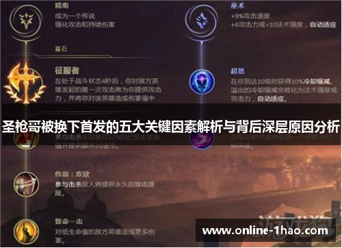 圣枪哥被换下首发的五大关键因素解析与背后深层原因分析